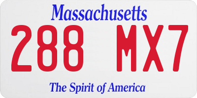 MA license plate 288MX7