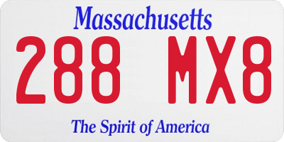 MA license plate 288MX8