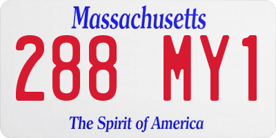 MA license plate 288MY1