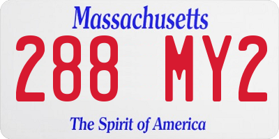 MA license plate 288MY2