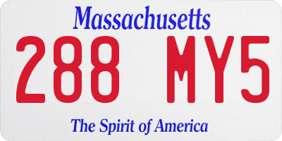 MA license plate 288MY5