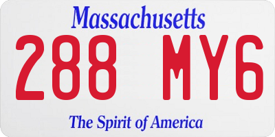 MA license plate 288MY6