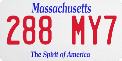 MA license plate 288MY7