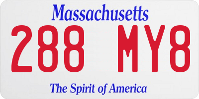 MA license plate 288MY8