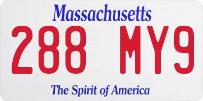 MA license plate 288MY9