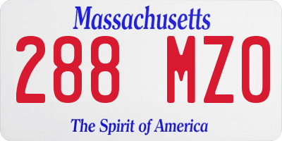 MA license plate 288MZ0