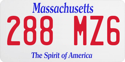 MA license plate 288MZ6