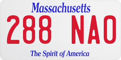 MA license plate 288NA0