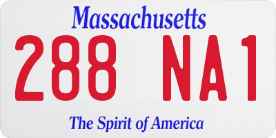 MA license plate 288NA1