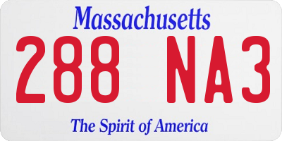 MA license plate 288NA3