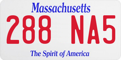 MA license plate 288NA5