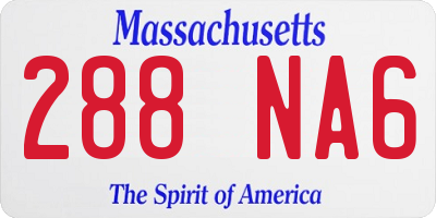 MA license plate 288NA6