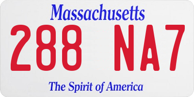 MA license plate 288NA7