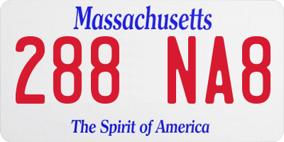 MA license plate 288NA8