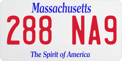 MA license plate 288NA9