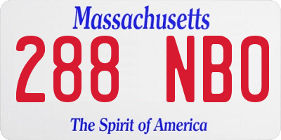 MA license plate 288NB0