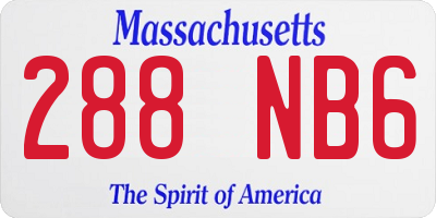 MA license plate 288NB6