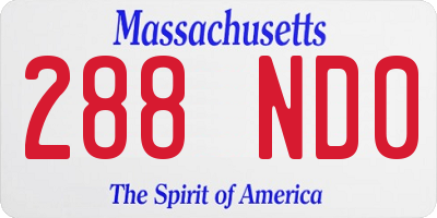 MA license plate 288ND0