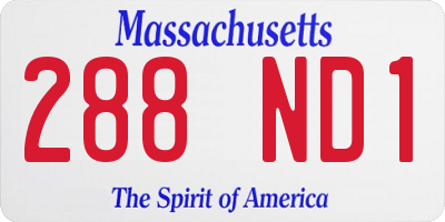 MA license plate 288ND1