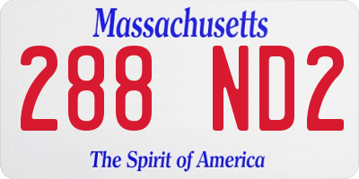 MA license plate 288ND2