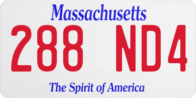 MA license plate 288ND4
