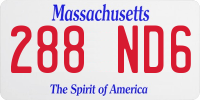 MA license plate 288ND6