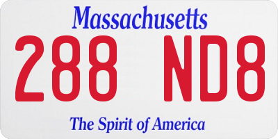 MA license plate 288ND8