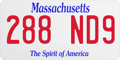 MA license plate 288ND9