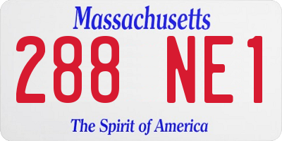 MA license plate 288NE1