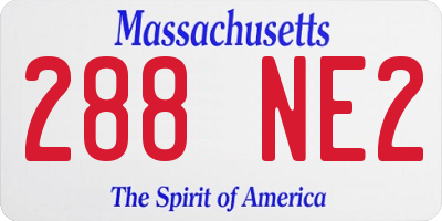 MA license plate 288NE2