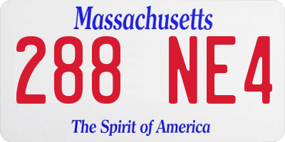 MA license plate 288NE4