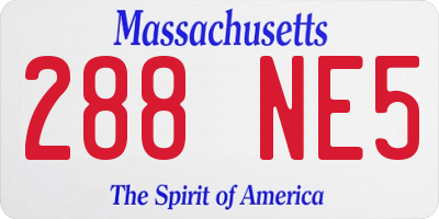 MA license plate 288NE5