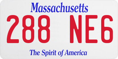 MA license plate 288NE6