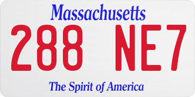 MA license plate 288NE7