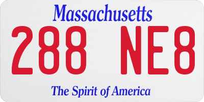 MA license plate 288NE8