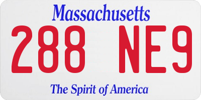 MA license plate 288NE9