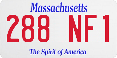 MA license plate 288NF1