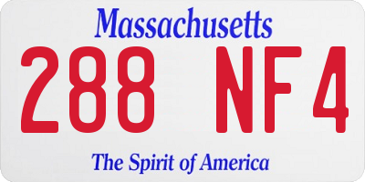 MA license plate 288NF4