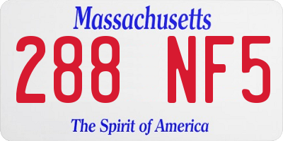 MA license plate 288NF5