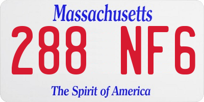MA license plate 288NF6