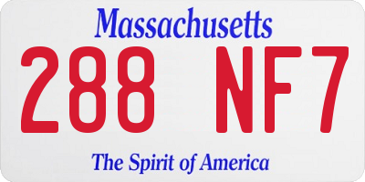 MA license plate 288NF7