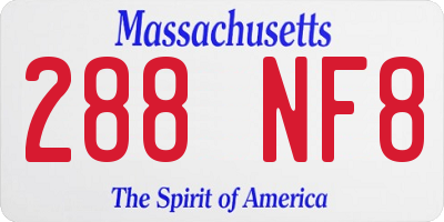 MA license plate 288NF8