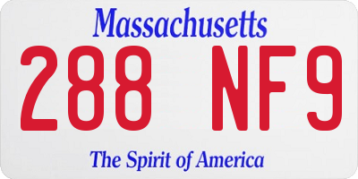 MA license plate 288NF9