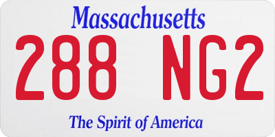 MA license plate 288NG2