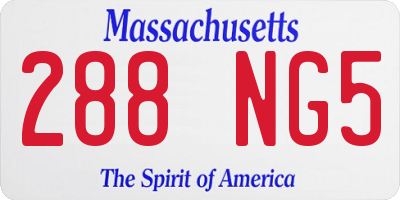 MA license plate 288NG5