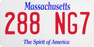 MA license plate 288NG7