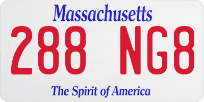 MA license plate 288NG8