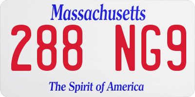 MA license plate 288NG9