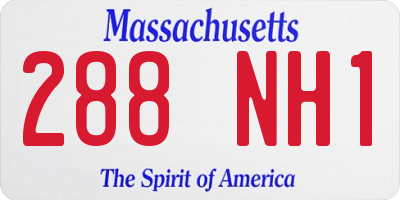 MA license plate 288NH1