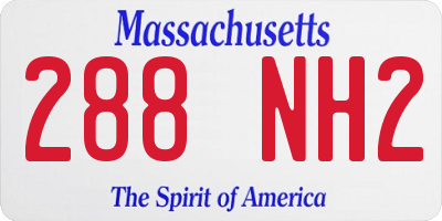 MA license plate 288NH2